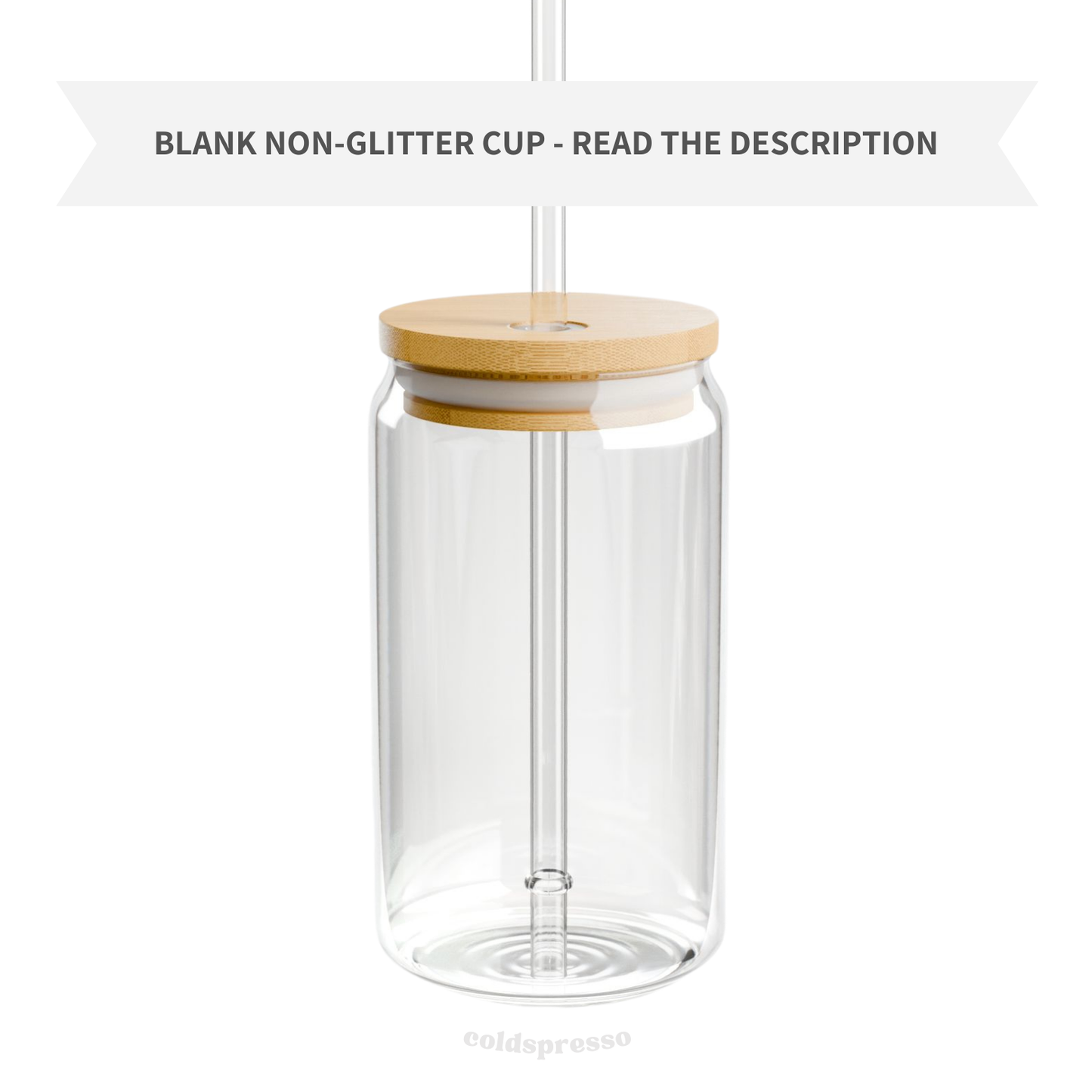Blank Non-Glitter Glass Cup