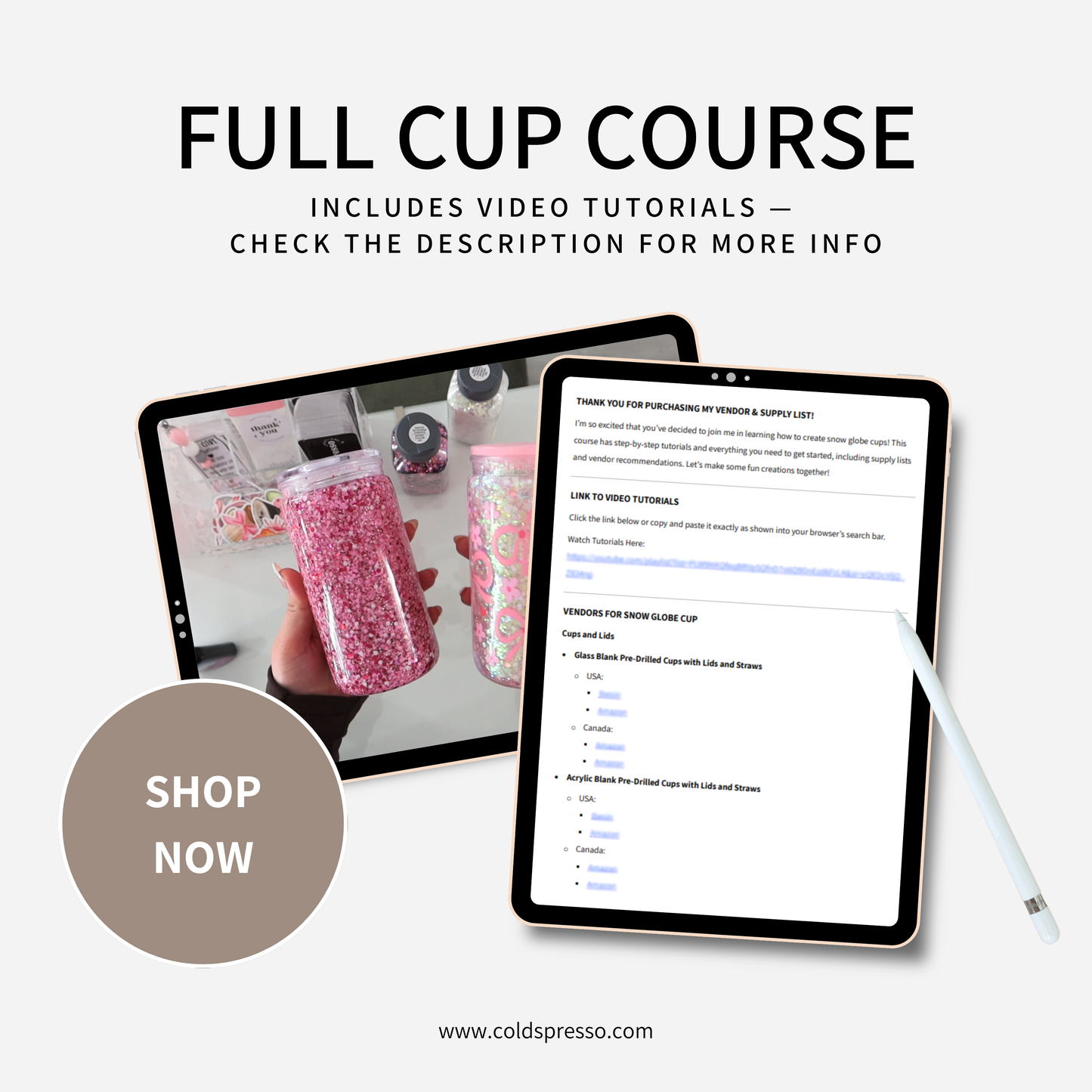Full Snow Globe Cup Course - Digital Product