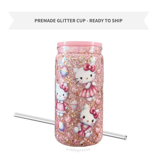 Sparkly Kitty | Premade Plastic Cup