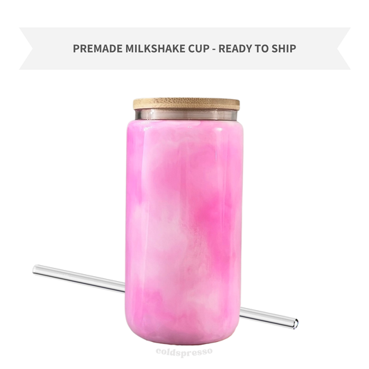 Strawberry Milkshake | Premade Glass Cup