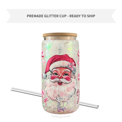 Blushing Santa | Premade Glass Cup