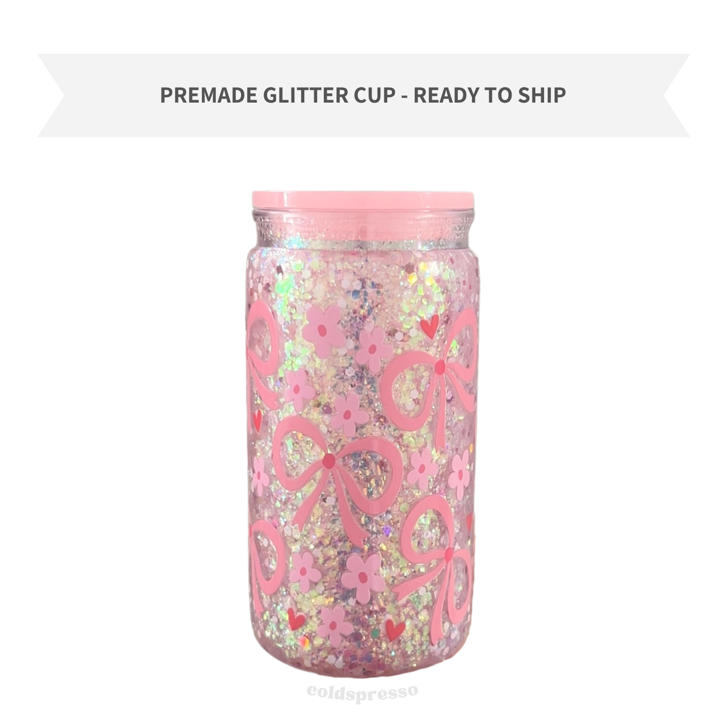 Pink Bow | Premade Plastic Cup