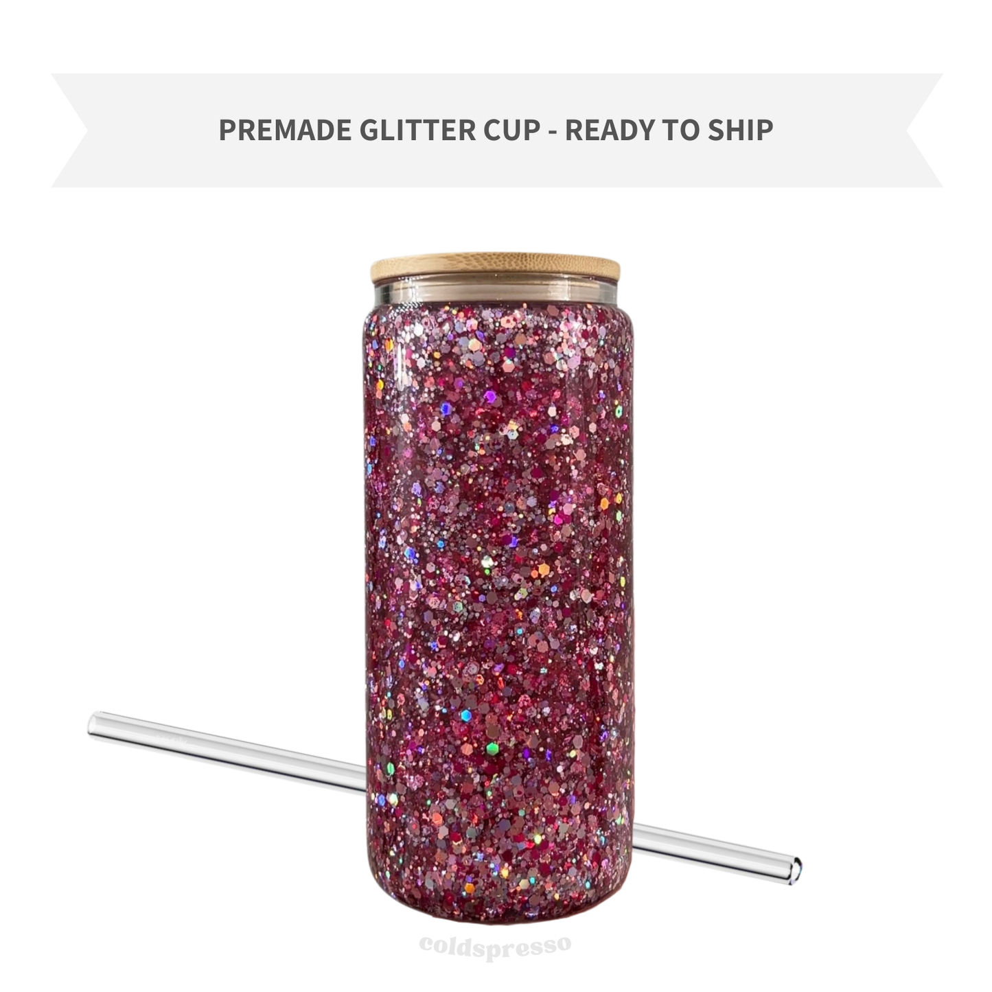 Glitz & Pink | Premade Glass Cup