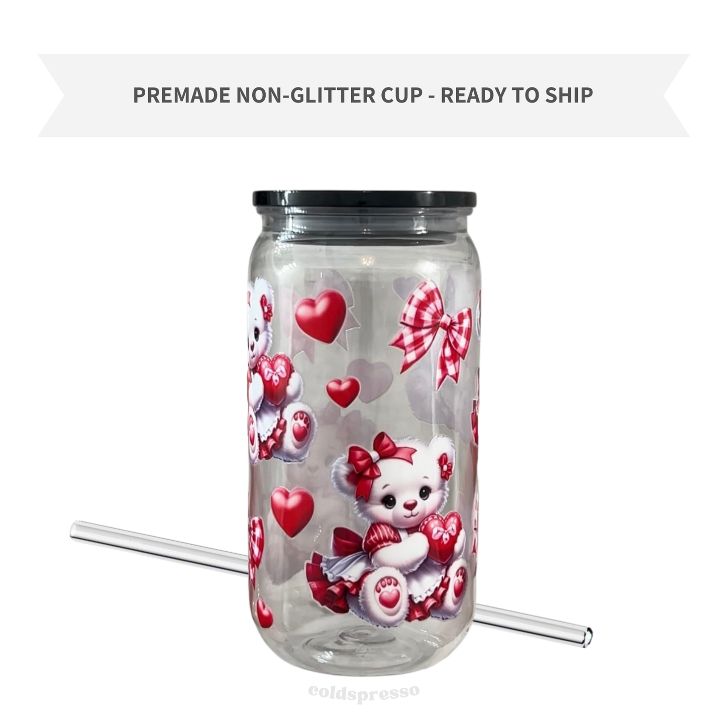 Sweetheart Bear | Premade Plastic Cup
