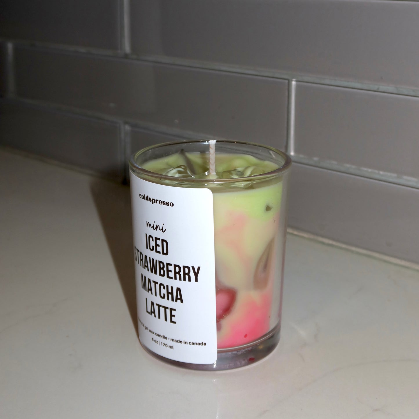 Iced Strawberry Matcha Latte Candle