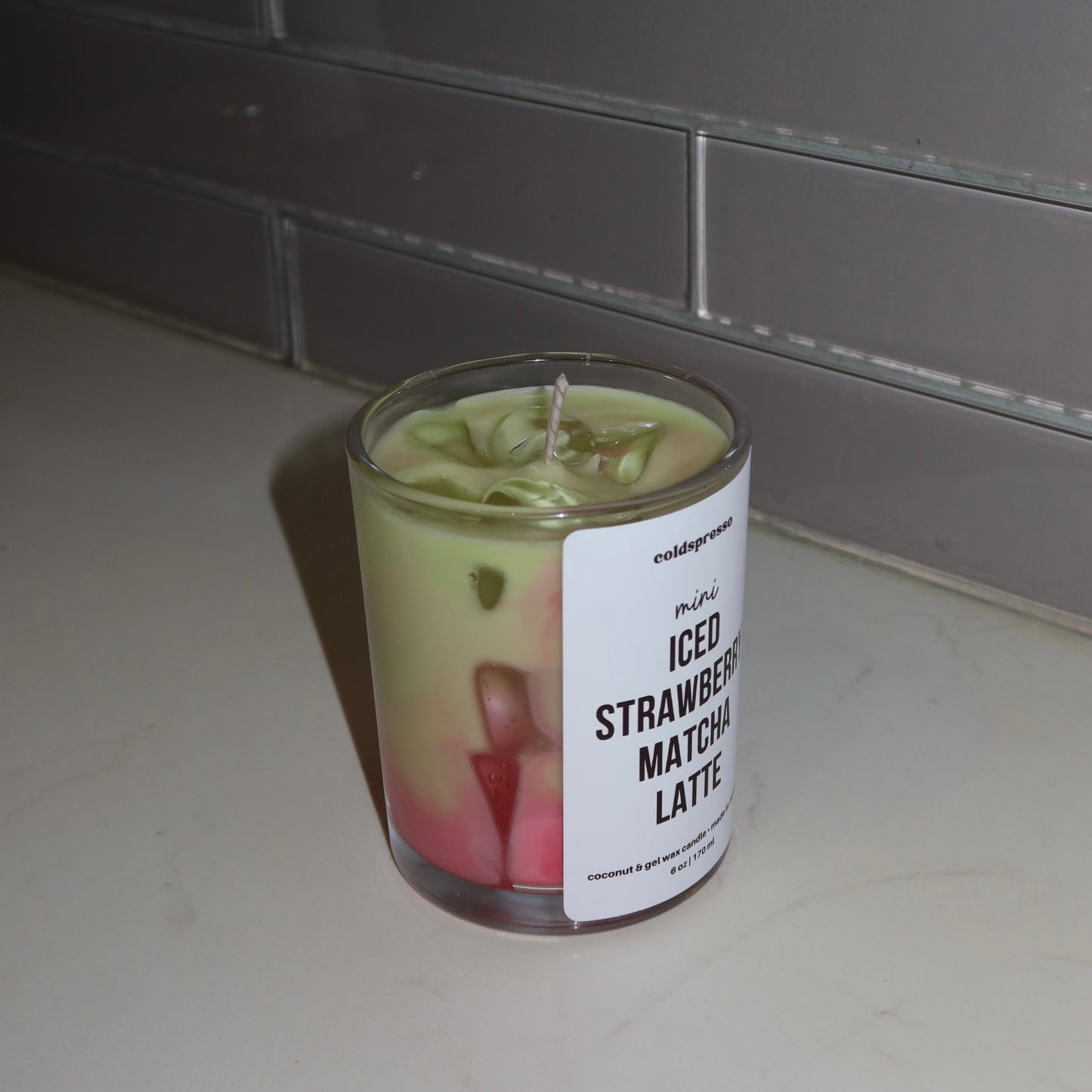 Iced Strawberry Matcha Latte Candle