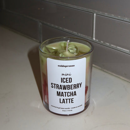 Iced Strawberry Matcha Latte Candle