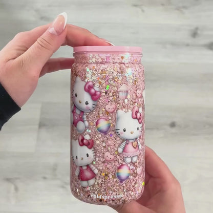 Sparkly Kitty | Premade Plastic Cup