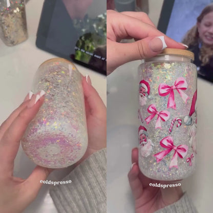 Make Your Own Glitter Snow Globe Glass Cup
